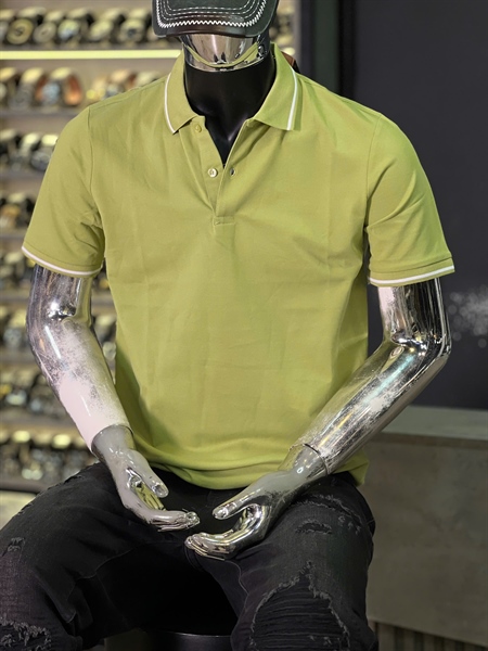 Thun Polo - Xanh Bơ- viền bo trắng