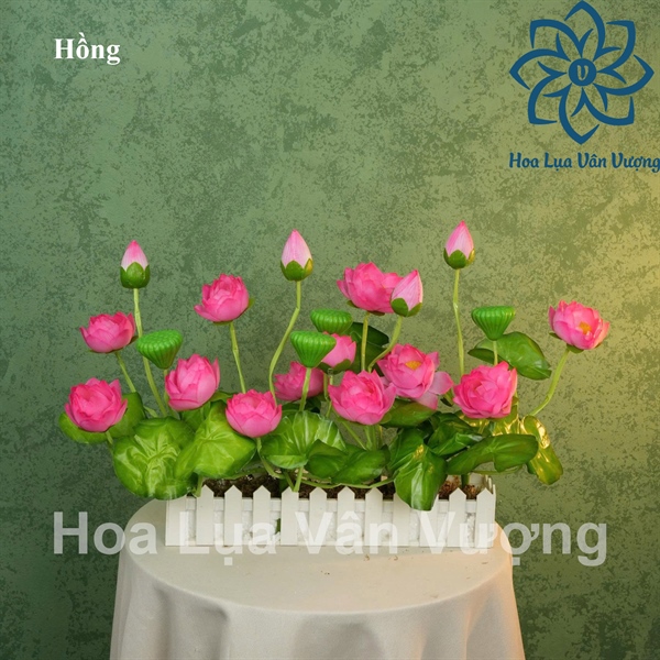 Combo Máng gỗ Sen ếch tặng rêu sợi - Thành phẩm Quỳnh - Hoa Lụa Vân Vượng
