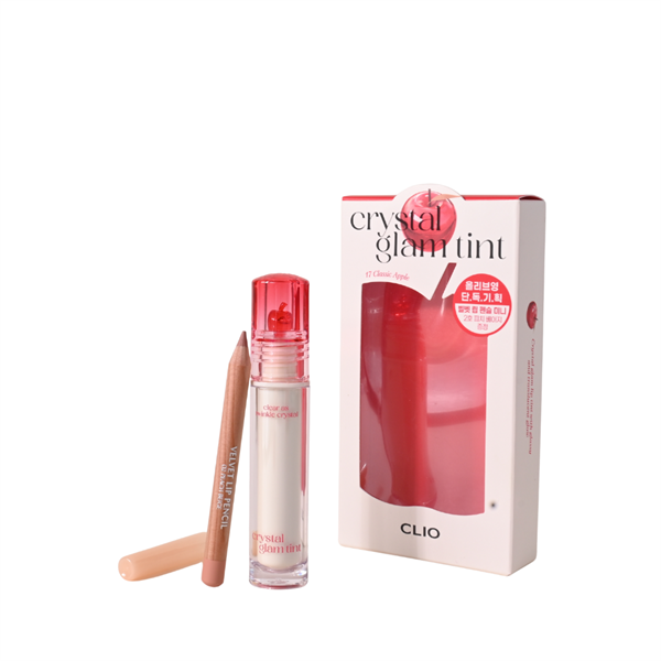 CLIO Set Son Crystal Glam Tint + Chì Kẻ Viền Môi - 17 Classic Apple