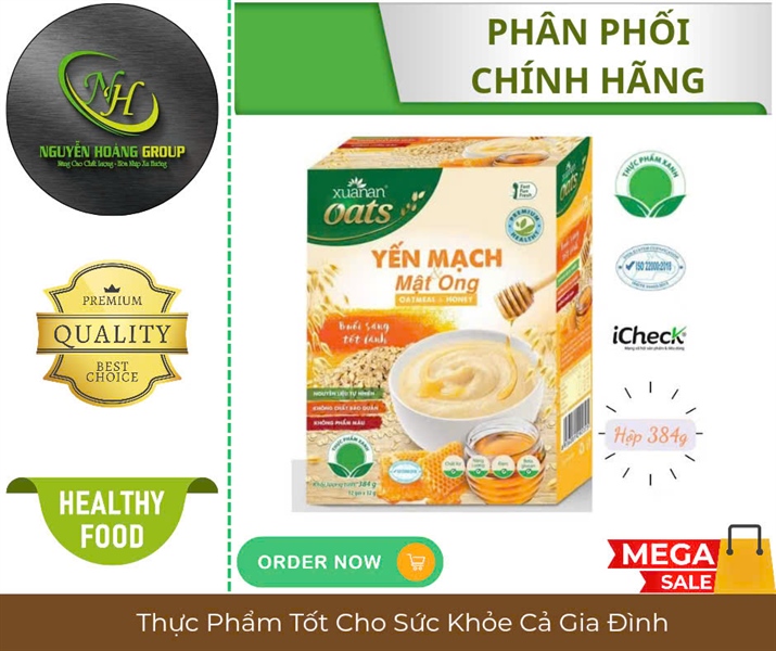 Yến Mạch và Mật Ong Xuân An hộp 384g