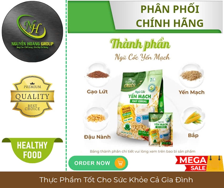 Ngũ cốc yến mạch gói 400 g (Xuanan Oats) ( Thùng 24 Gói)