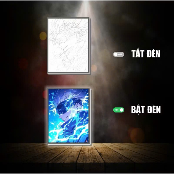 Tranh Led đổi màu Gojo