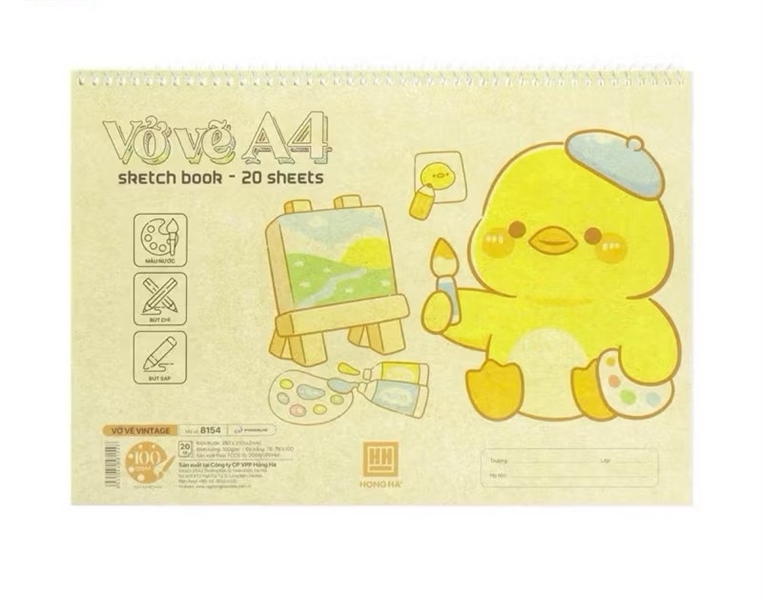 Vở Vẽ Lò Xo A4 Hồng Hà 8154
