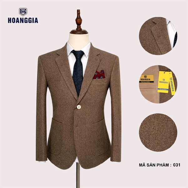 Áo Dmi dạ 2 khuy vàng cát HG031(1680)