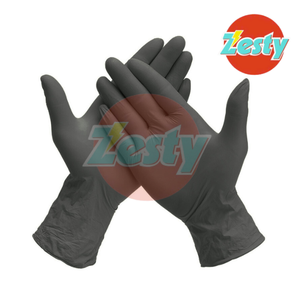 Găng Tay Nitrile Đen Size M Không Bột Ngành Nail – Ôm Tay, Không Trơn, An Toàn Da Tay