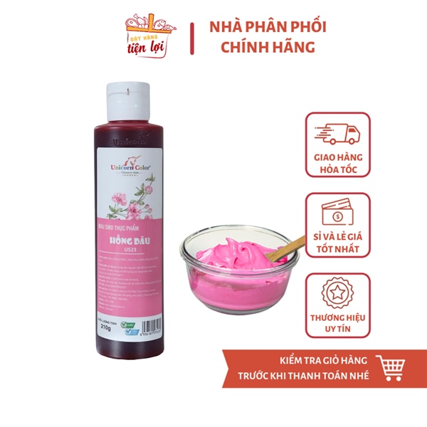 Màu Siro thực phẩm Hồng Dâu 210gr