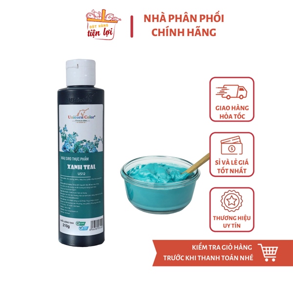 Màu Siro thực phẩm Xanh Teal 210gr
