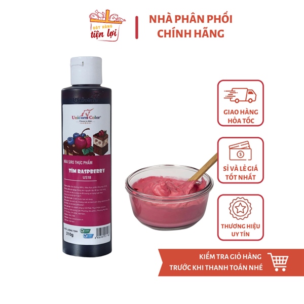 Màu Siro thực phẩm Tím Raspberry 210gr