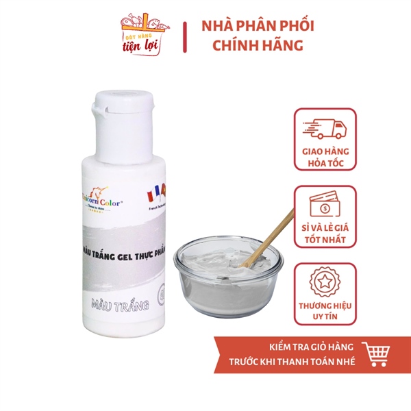 D40 - Màu Gel UNICORN Màu Trắng