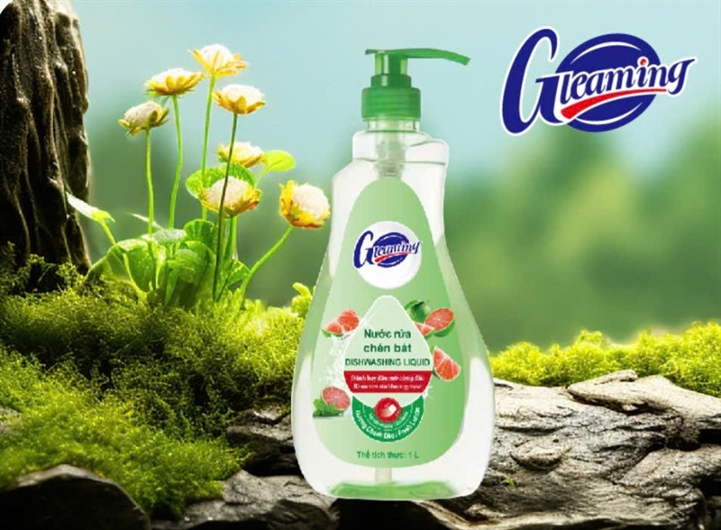 DMG Chai nước rửa chén bát Gleaming 1L