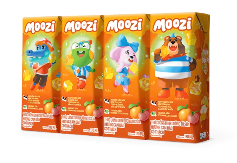 Sữa tươi Moozi có thạch hương cam đào 170ml (3Y+)