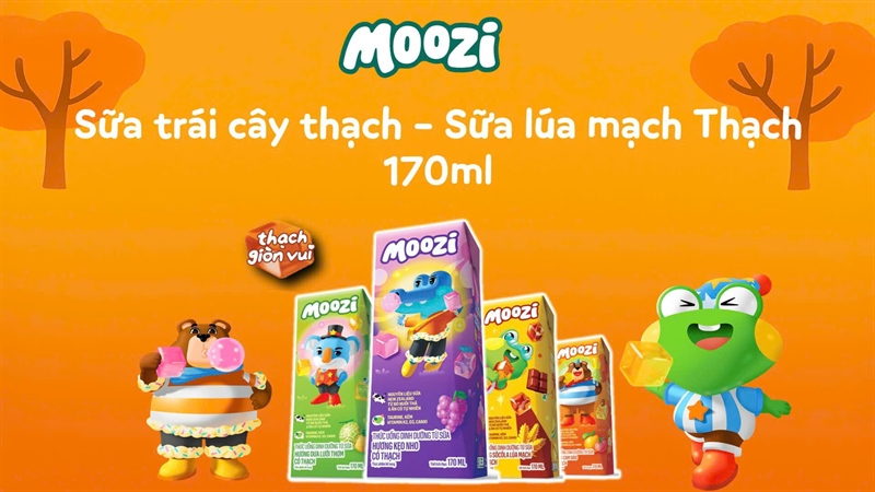 Sữa tươi Moozi có thạch hương dưa lưới 170ml (3Y+)