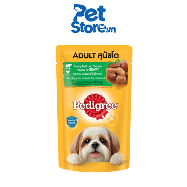 Pate Cho Chó Pedigree Adult - Vị Bò Xông Khói & Gà 130g