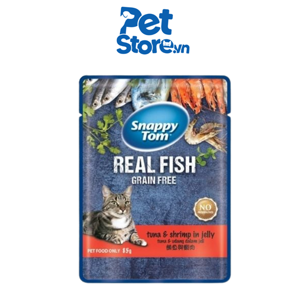 Pate Cho Mèo Snappy Tom Real Fish - Vị Cá Ngừ Tôm 85g