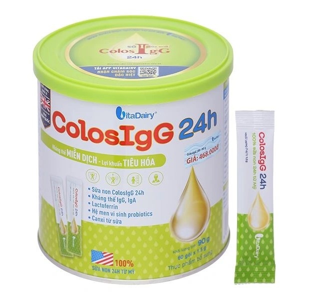 Sữa non ColosIgG 24h Miễn dịch khỏe, Tiêu hóa tốt 90g (Hộp 60 gói x 1,5g) - VitaDairy