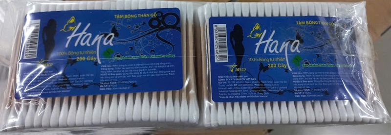 Tăm bông Hana thân gỗ - BT0002 (Cọc 12 Gói x 200 que) - IMEXCO