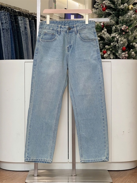 Quần Jean dài Ống Suông Xanh basic dơ 1128.2
