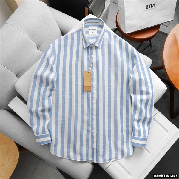 Áo sơ mi tay dài Linen Sọc SM530