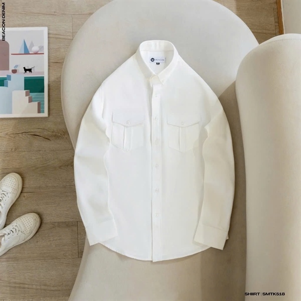 Áo Sơ Mi Oxford Túi Hộp SMTK518