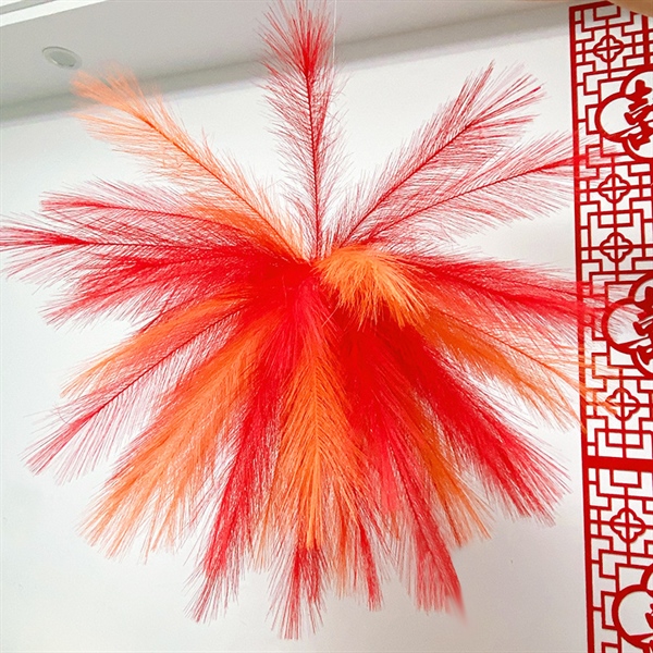 Bộ cành lau nhựa pháo hoa treo 50c Đỏ Cam