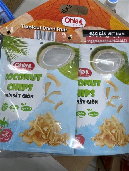 COMBO TRÁI CÂY SẤY DẺO OHLA 100G (CẦU, DỪA, ĐỦ, 2 XOÀI) - NÓN LÁ