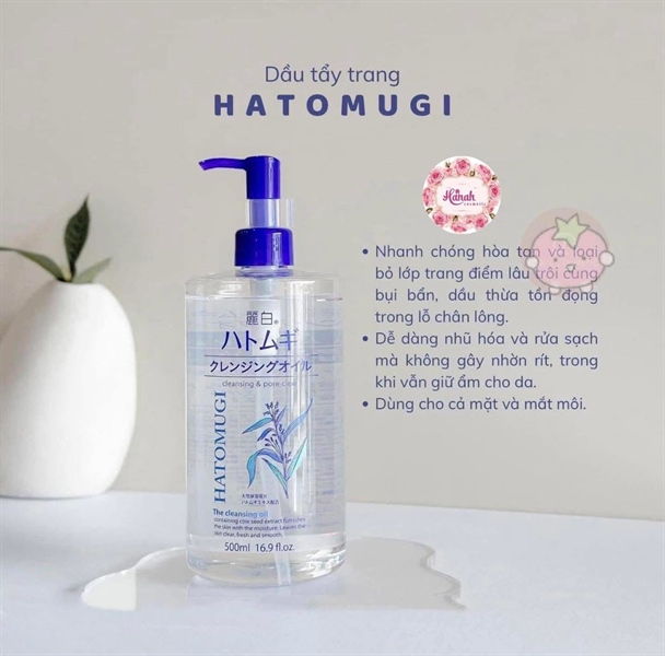 DẦU TẨY TRANG HATOMUGI - 500ML