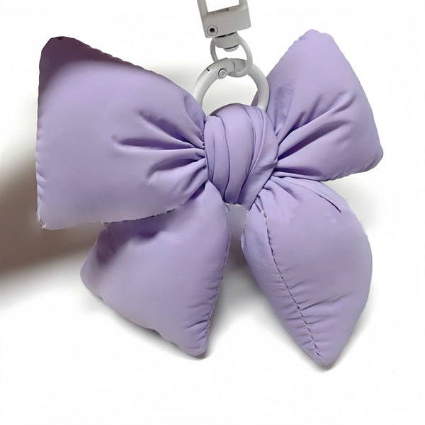 AREUM Móc khóa charm nơ vải chần bông nhiều màu - Nơ Tím