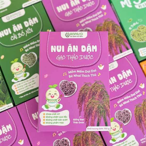 Nui ăn dặm Anpaso 6M+ 150g Gạo thảo dược