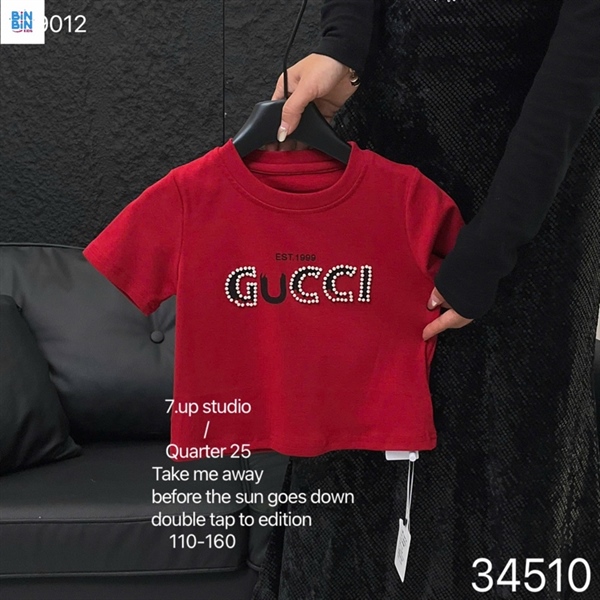 34510-Áo 7up GUCCI đỏ ngọc trai