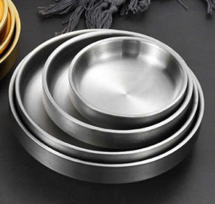Dĩa tròn HQ 2 lớp inox 304 15cm (mỏng)