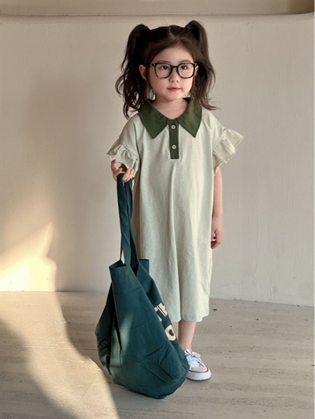 Váy cotton xanh bơ