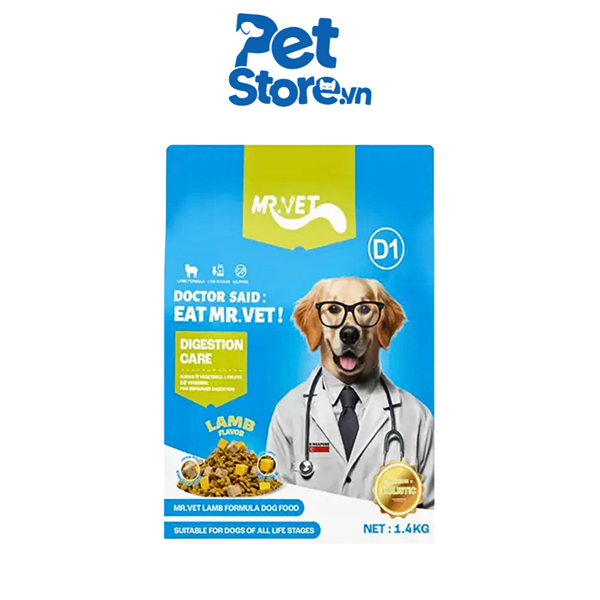Hạt Mix Topping Sấy Mr Vet D1 - Chăm Sóc Tiêu Hóa - Thịt Cừu 1.4kg