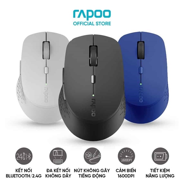Chuột không dây Rapoo M300 Silent (1Y)