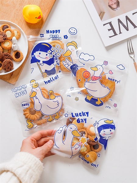 Túi zip vuông Vịt cute (50c)