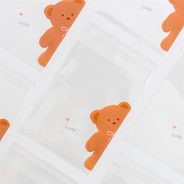 Túi dán gấu nâu 8*10cm 100c