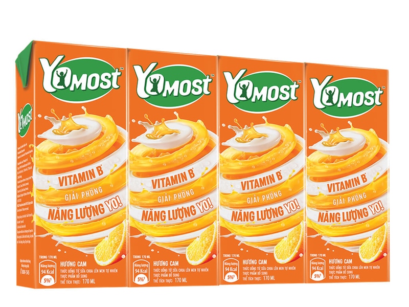Sữa chua uống lên men TN Yomost hương cam 170ml