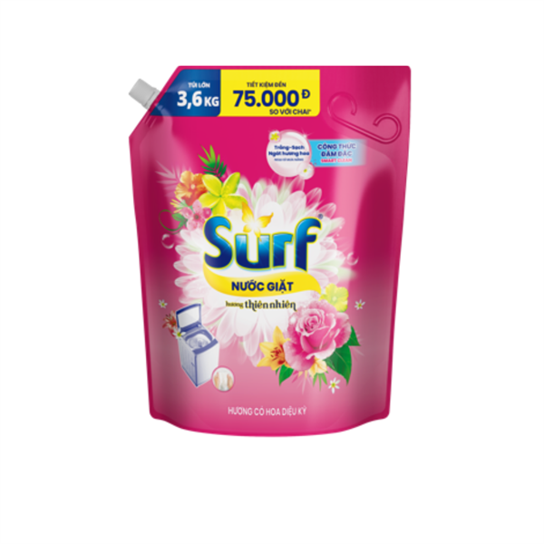 102SURF Nước Giặt Hương Cỏ Hoa Diệu Kì 3.6Kg/4 túi