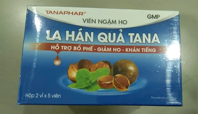 Viên ngậm ho La Hán Quả Tana Hỗ trợ bổ phế, giảm ho, khản tiếng (Hộp 2 vỉ x 5 viên)