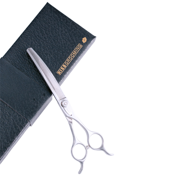 Kéo tỉa cong răng khít 7" tay phải, Hiệu Kiss Grooming, Model: KS-34270C