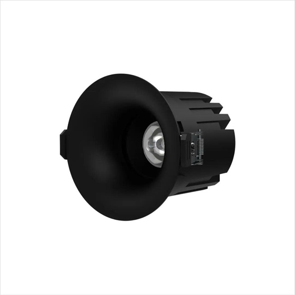 Đèn LED âm trần Spotlight SM12 mặt trăng, lỗ khoét 75mm, chóa đen