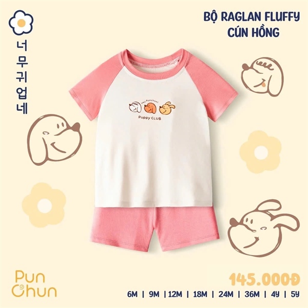 GS1525 - 12M/3Y Bộ cộc túi bụng Fluffy gấu