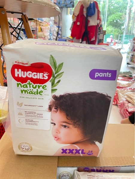 Tã Huggies Naturemade quần XXXL28 ( >17kg )