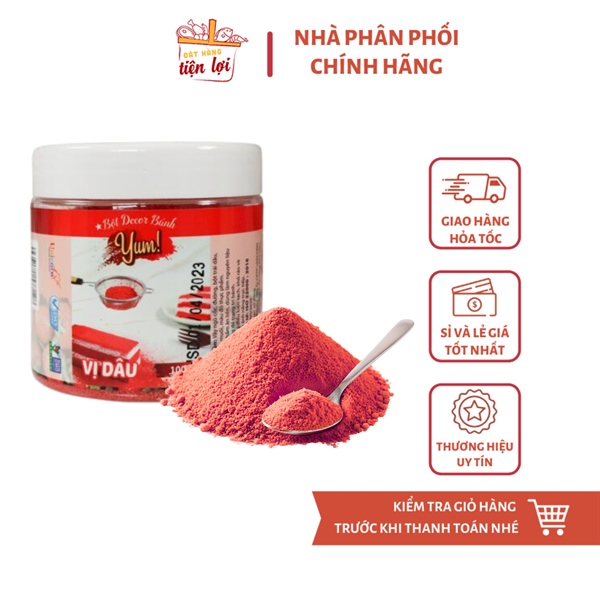 Bột Rắc Decor Bánh Yum Vị Dâu Tây 100gr
