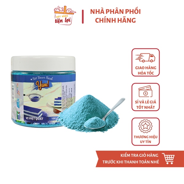 Bột Rắc Decor Bánh Yum Vị Việt Quất 100gr