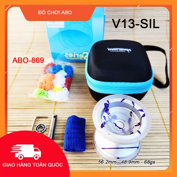 V13-SIL YOYO MAGIC 1A KIM LOẠI KHÔNG NHẠY DÂY MÀU BẠC Silver with Purple splash