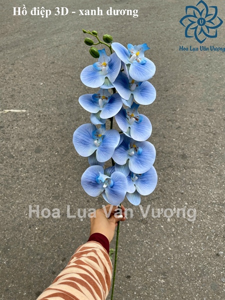Hồ điệp 3D - xanh dương - Hồ điệp, lan - Hoa Lụa Vân Vượng