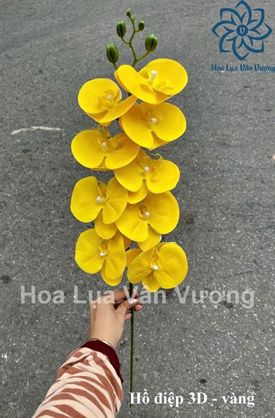 Hồ điệp 3D - Vàng - Hồ điệp, lan - Hoa Lụa Vân Vượng