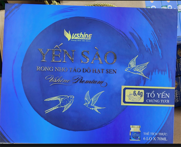 Yến sào rong nho táo đỏ hạt sen Vshine Premium (Hộp 6 lọ x 70ml) - Vshine 2