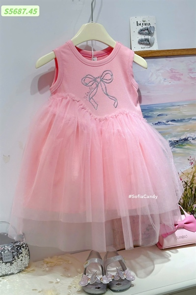 Đầm công chúa hồng Nơ S5687