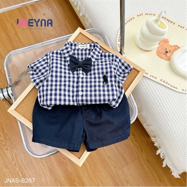 Set sơ mi xanh caro